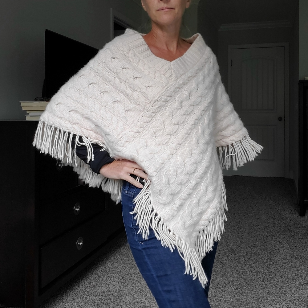 Banana Republic cable knit poncho